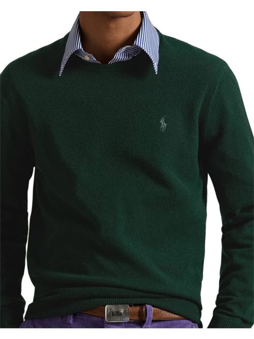 Maglia da uomo in lana, girocollo, colore verde muschio POLO RALPH LAUREN | 710974148006